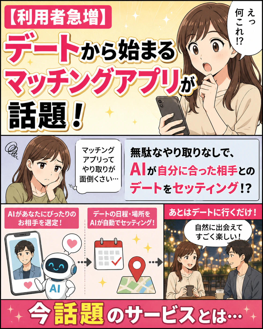 デートから始まるマッチングアプリが話題！