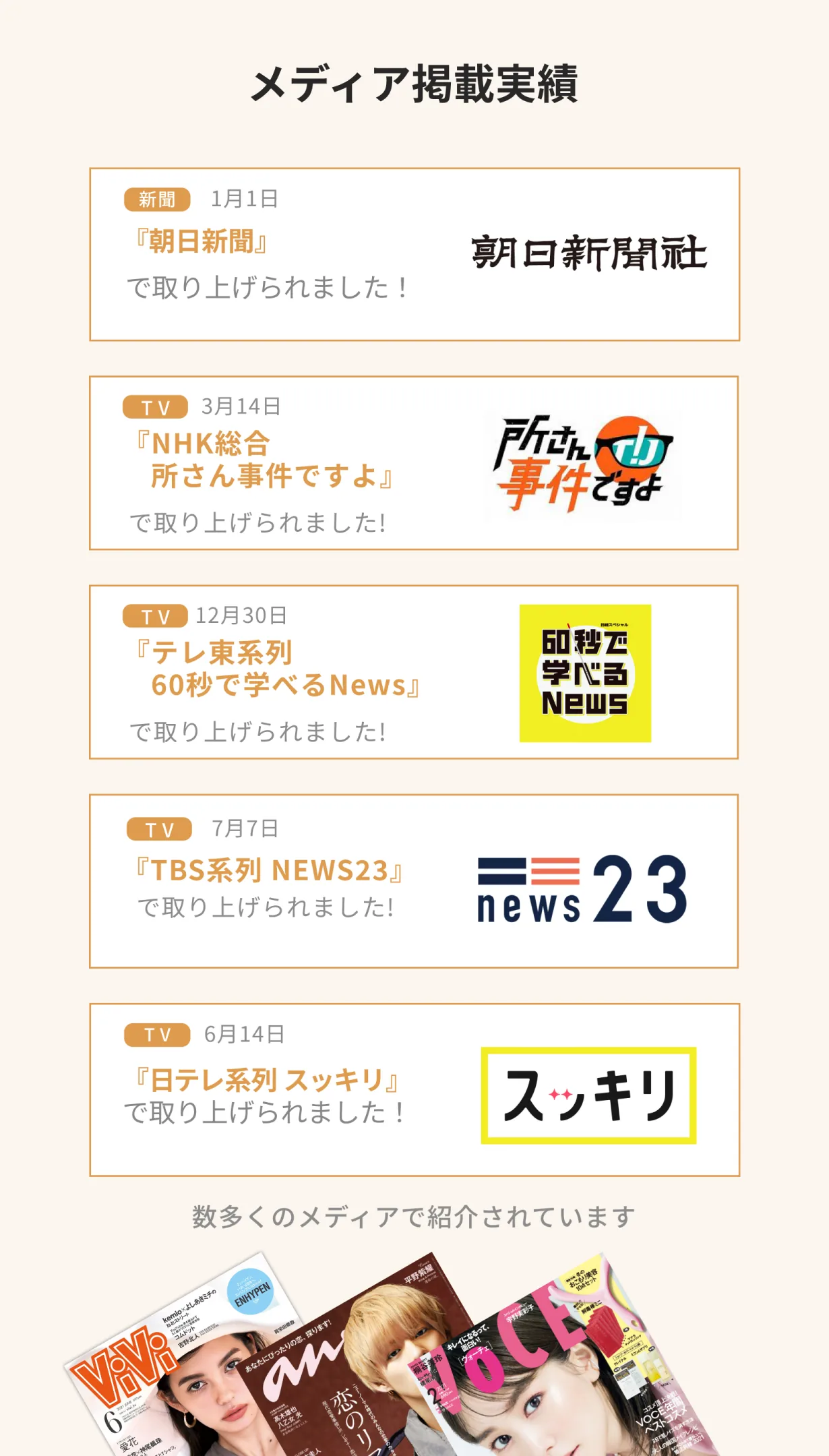 メディア掲載実績